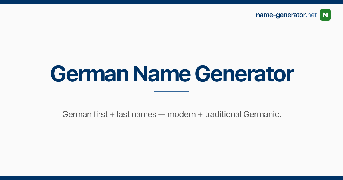 German Name Generator — name-generator.net