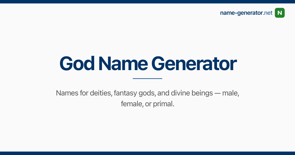 God Name Generator — name-generator.net