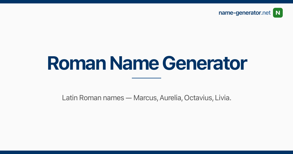 Roman Name Generator — name-generator.net